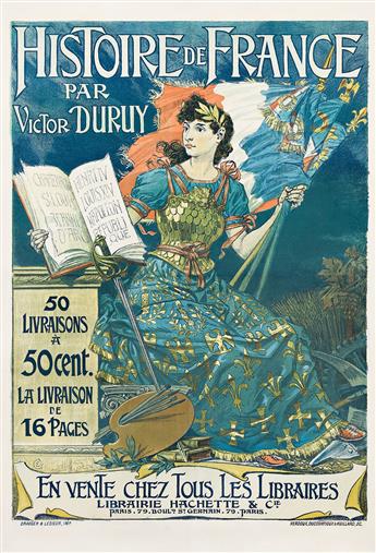 EUGÈNE GRASSET (1845-1917). HISTOIRE DE FRANCE PAR VICTOR DURUY. 1894. 48x32 inches, 122x81¼ cm. Draeger & Lesieur, Paris.                       